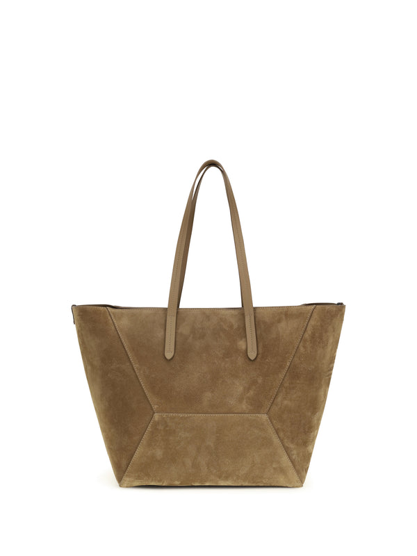 Brunello Cucinelli 100% calf leather (Bos Taurus) tote bag in beige