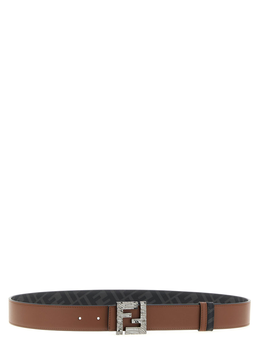 Fendi Squared FF Reversible Belt — brown
