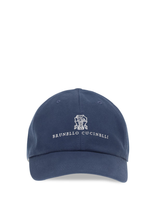 Logoed Baseball Hat Denim+perla Cotton E Hairbands