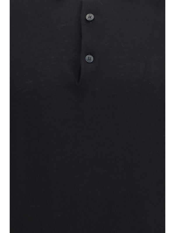 Polo Shirt Black Cotton