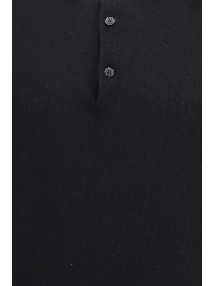 Polo Shirt Black Cotton