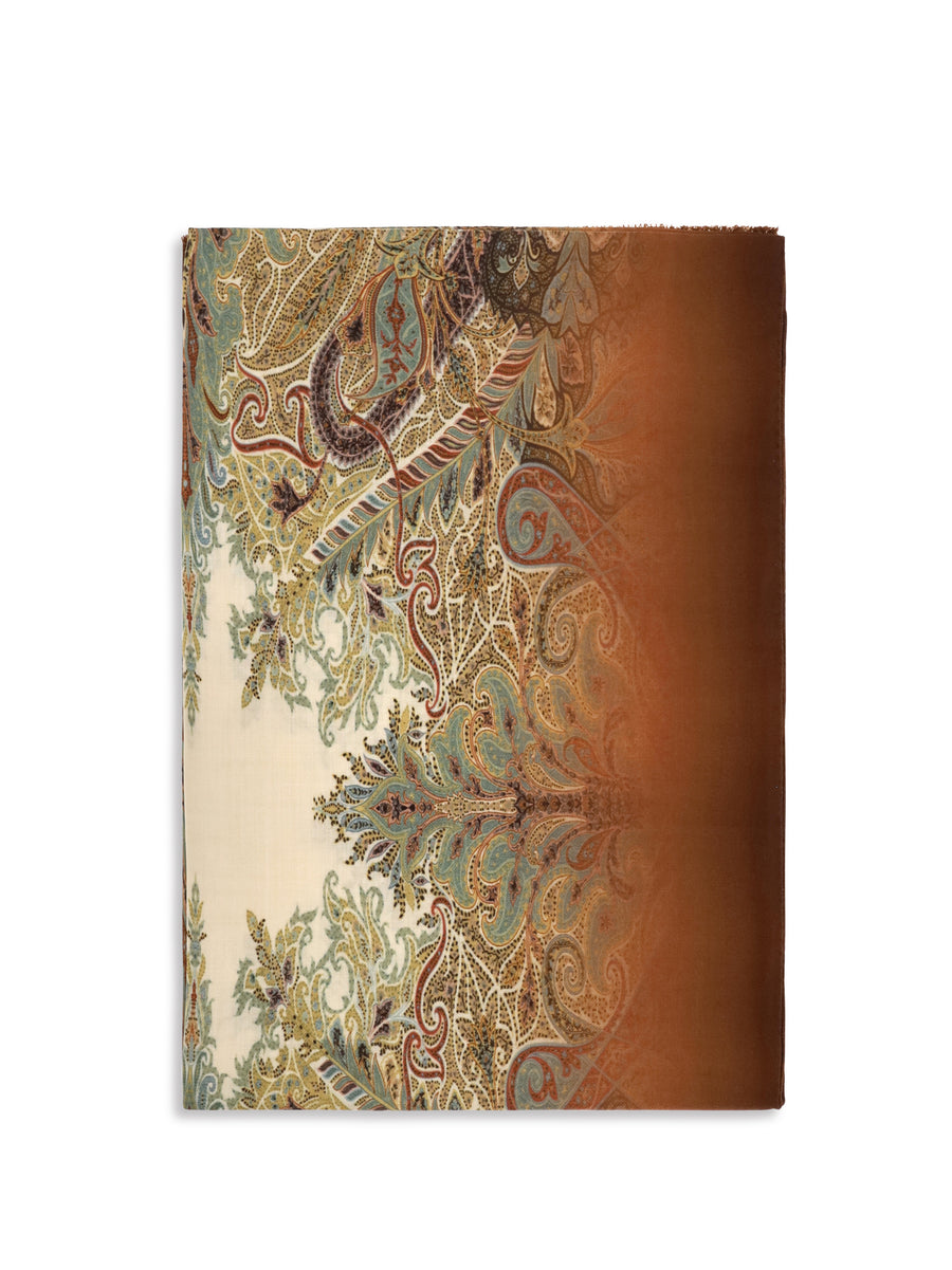 Scarf Orfeo Modal Orange Print On Background