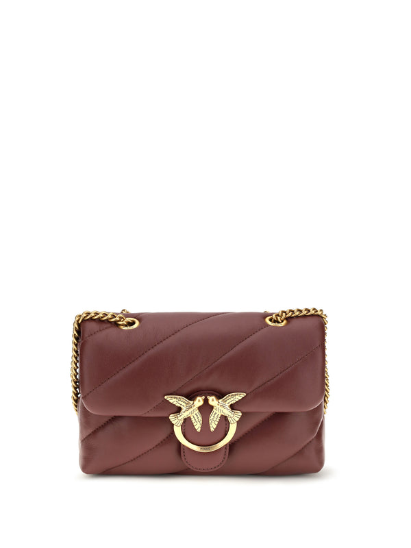 Pinko 100% Calf Leather Bos Taurus shoulder bag in brown