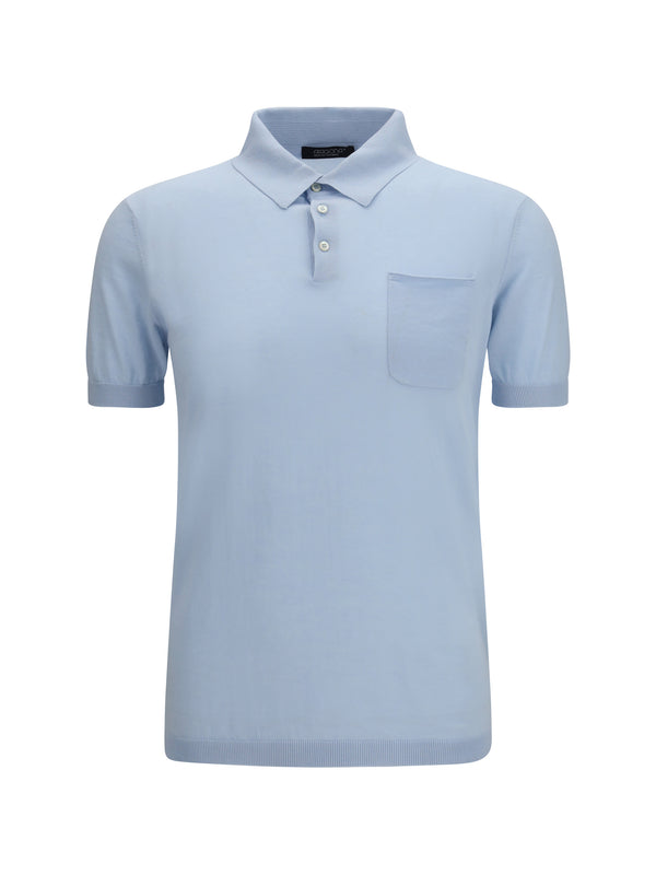 Aragona Cashmere 100% Cotton polo in blue