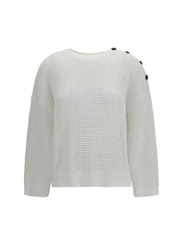 Brunello Cucinelli 96% Cotton sweater in white