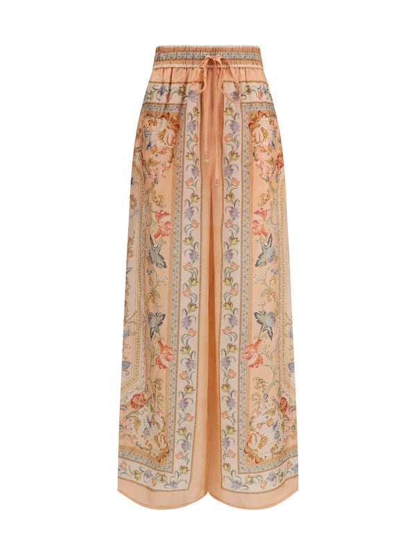 Zimmermann 100% Silk trousers in pink