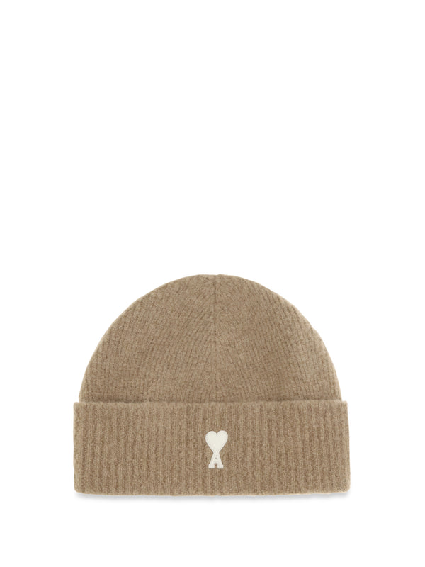 Ami De Coeur Wool Beanie Beige Mastic/ecru Ovis Aries Hats E Hairbands