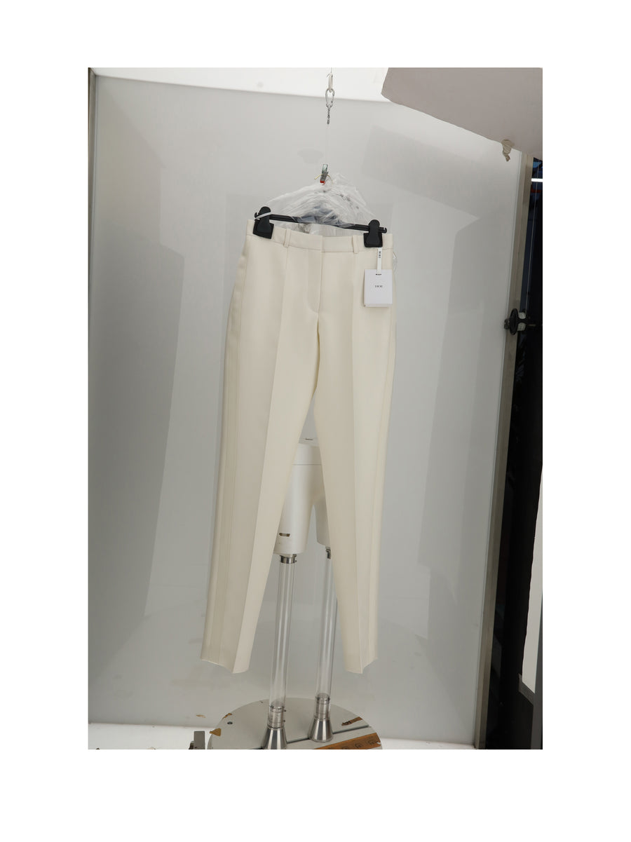 Trousers Db-Shantung White Silk