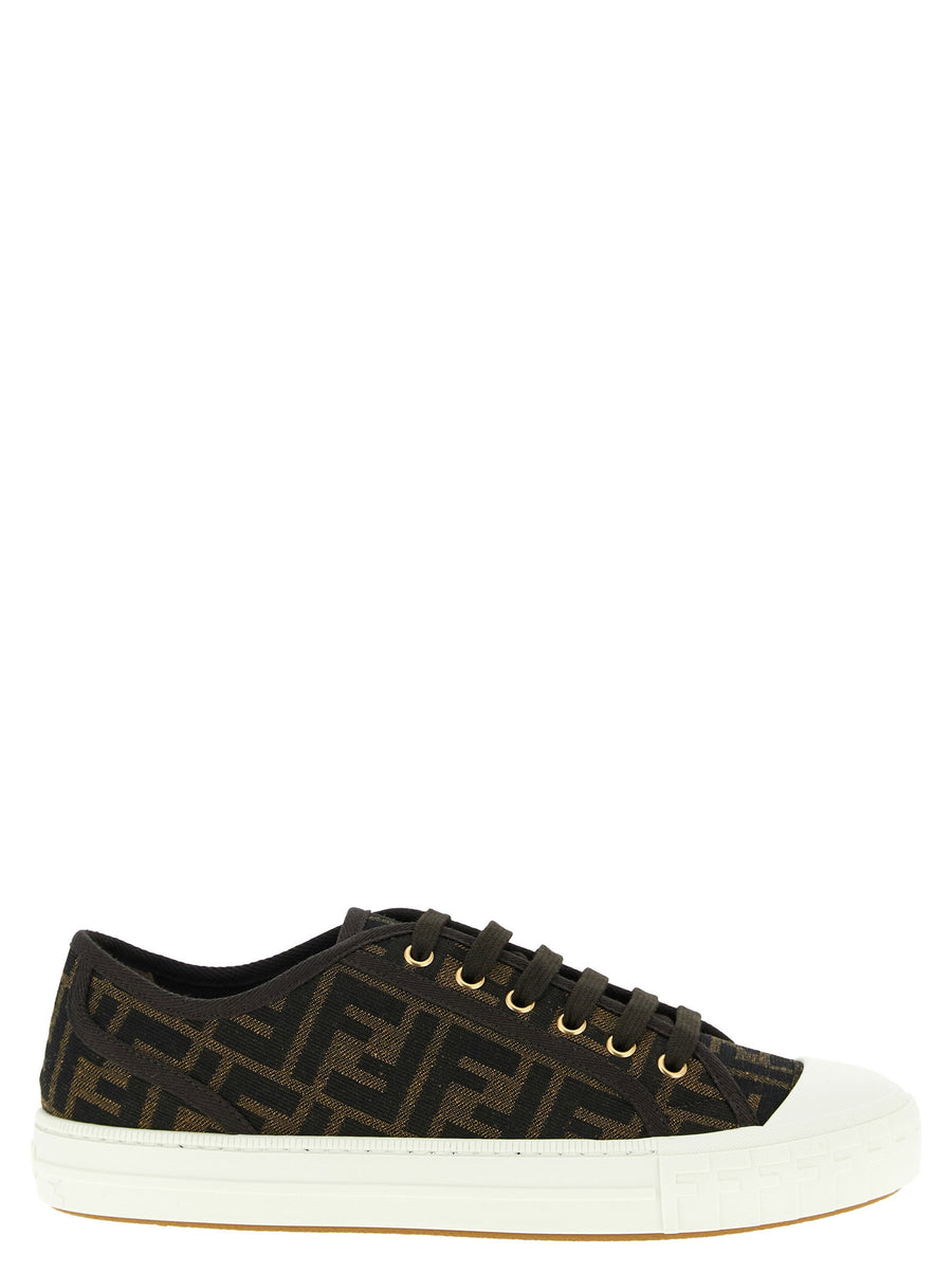 Fendi Logo Jacquard Sneaker — Black