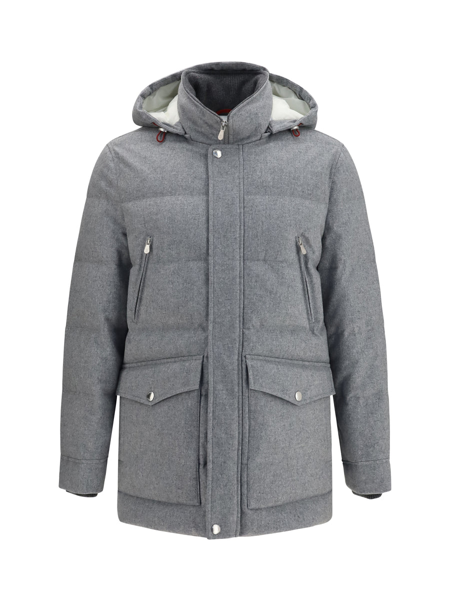 Down Jacket Cashmere Light Grey-Lead Grey/lead Padded &