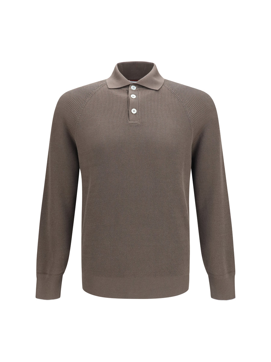 Brunello Cucinelli 100% Cotton polo shirt in brown