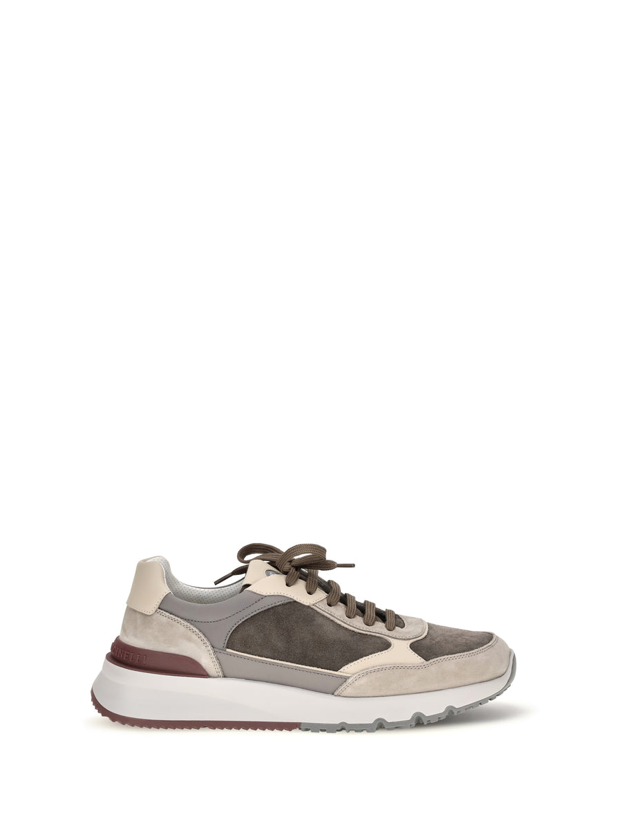 Brunello Cucinelli Upper: 100% calf leather; Sole: 100% rubber sneaker in beige