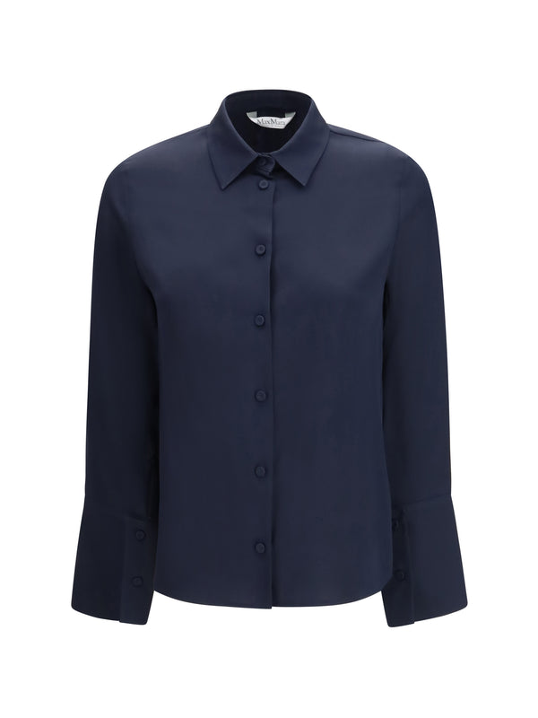 Max Mara Pure 93% Silk shirt in navy