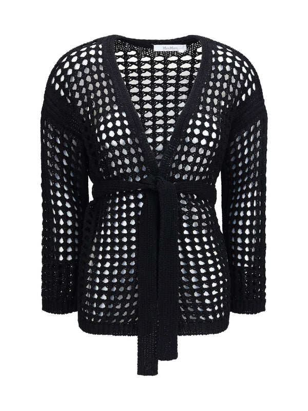 Max Mara Pure 100% COTTON cardigan in black