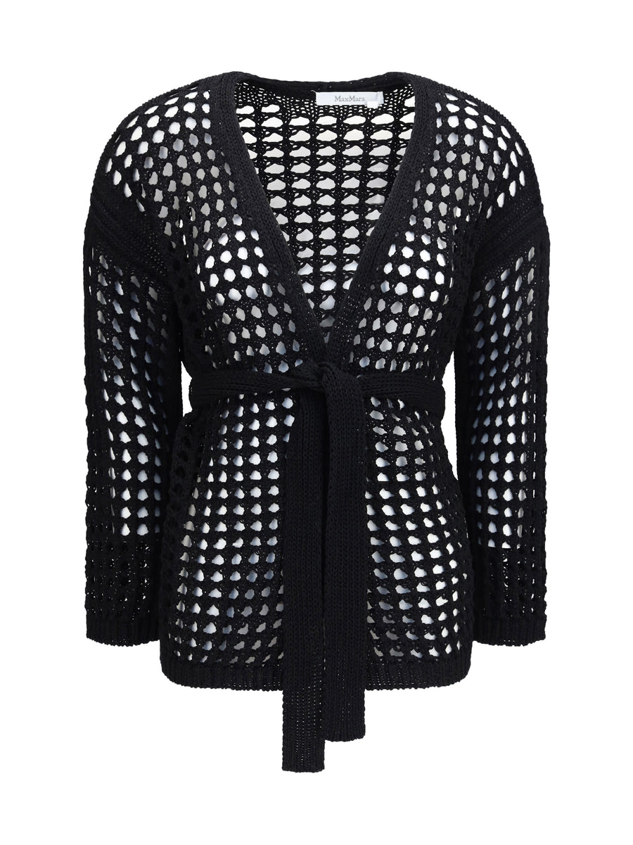 Max Mara Pure 100% COTTON cardigan in black