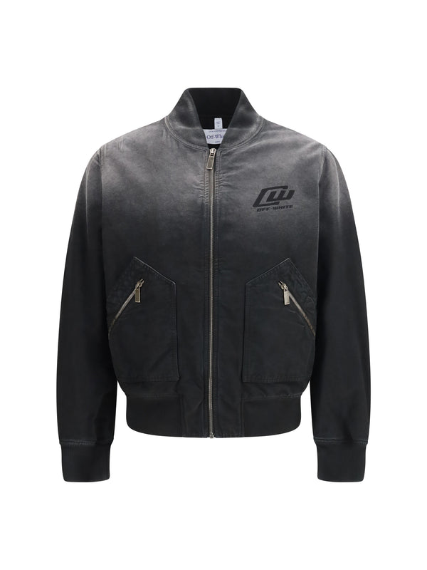 Off-White 100% Cotton bomber jacket in black