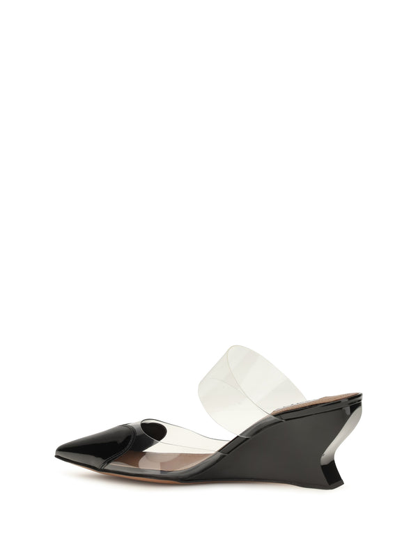 Mules Le Coeur Patent Leather Black Calf Pumps