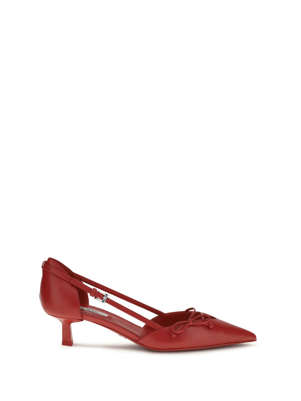 Prada 100% goatskin heel in red