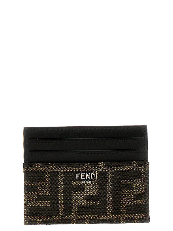 Fendi FF جاكار بطاقة حقيبة حافظة — أسود