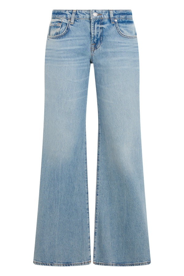 Palazzo Denim Jeans Blue Cotton Flared