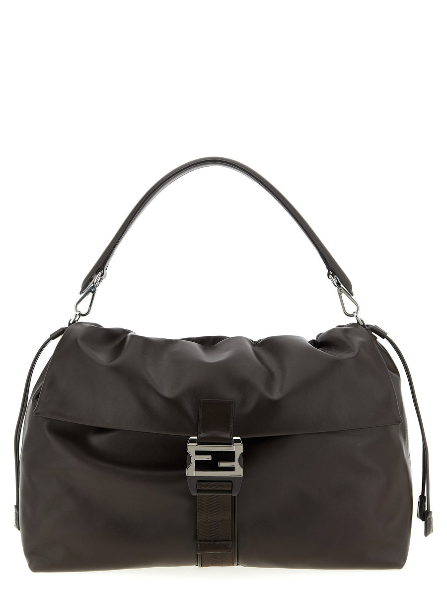 Fendi Flux Maxi Shoulder Bag — Black
