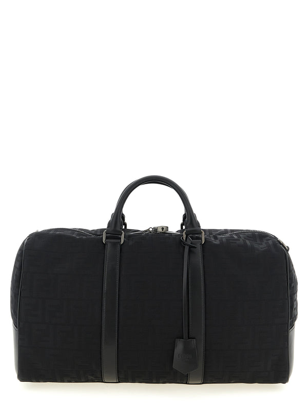 Fendi FF Padded Nylon Duffel Bag — Black