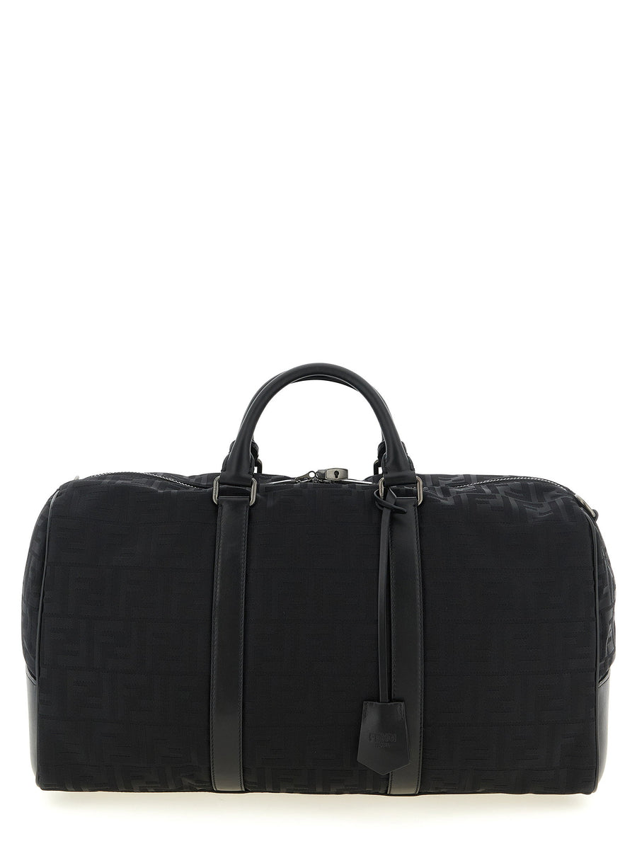Fendi FF Padded Nylon Duffel Bag — Black