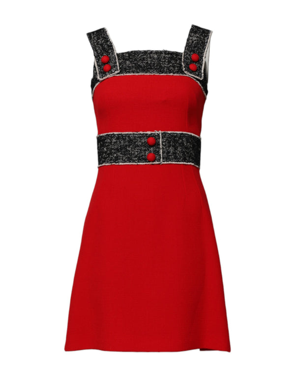 Dolce & Gabbana 92% Wool 4% Cotton 1% Alpaca 1% Mohair 1% Flax 1% Nylon; Lining: 92% Silk 8% Elastane dress in red