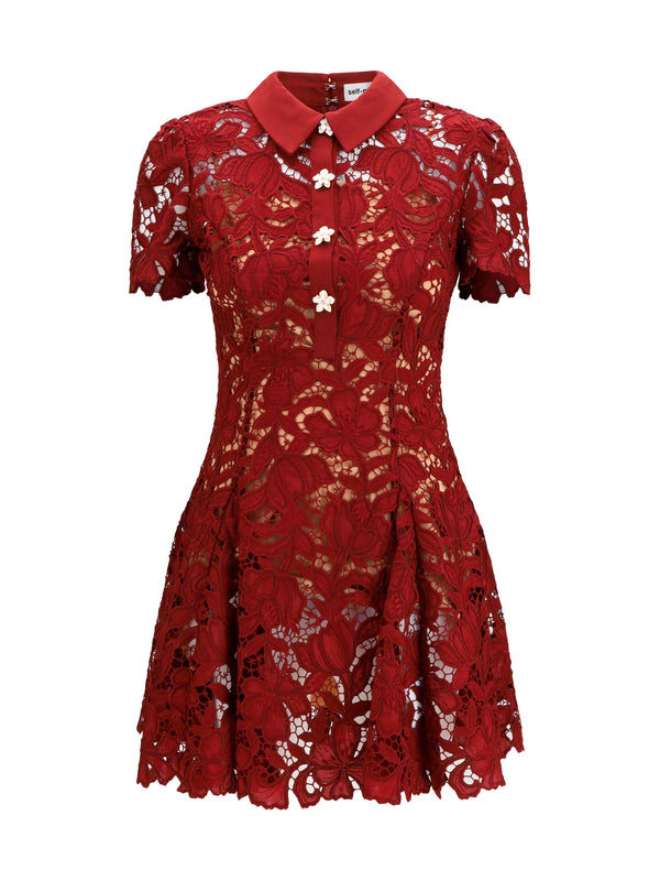 Self-Portrait 100% Polyester dress in red
