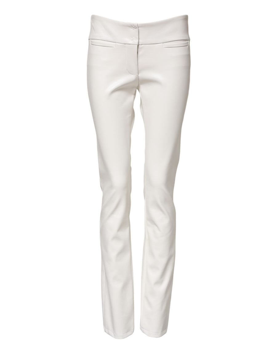 Dolce & Gabbana 62% Polyurethane 38% Viscose trousers in white