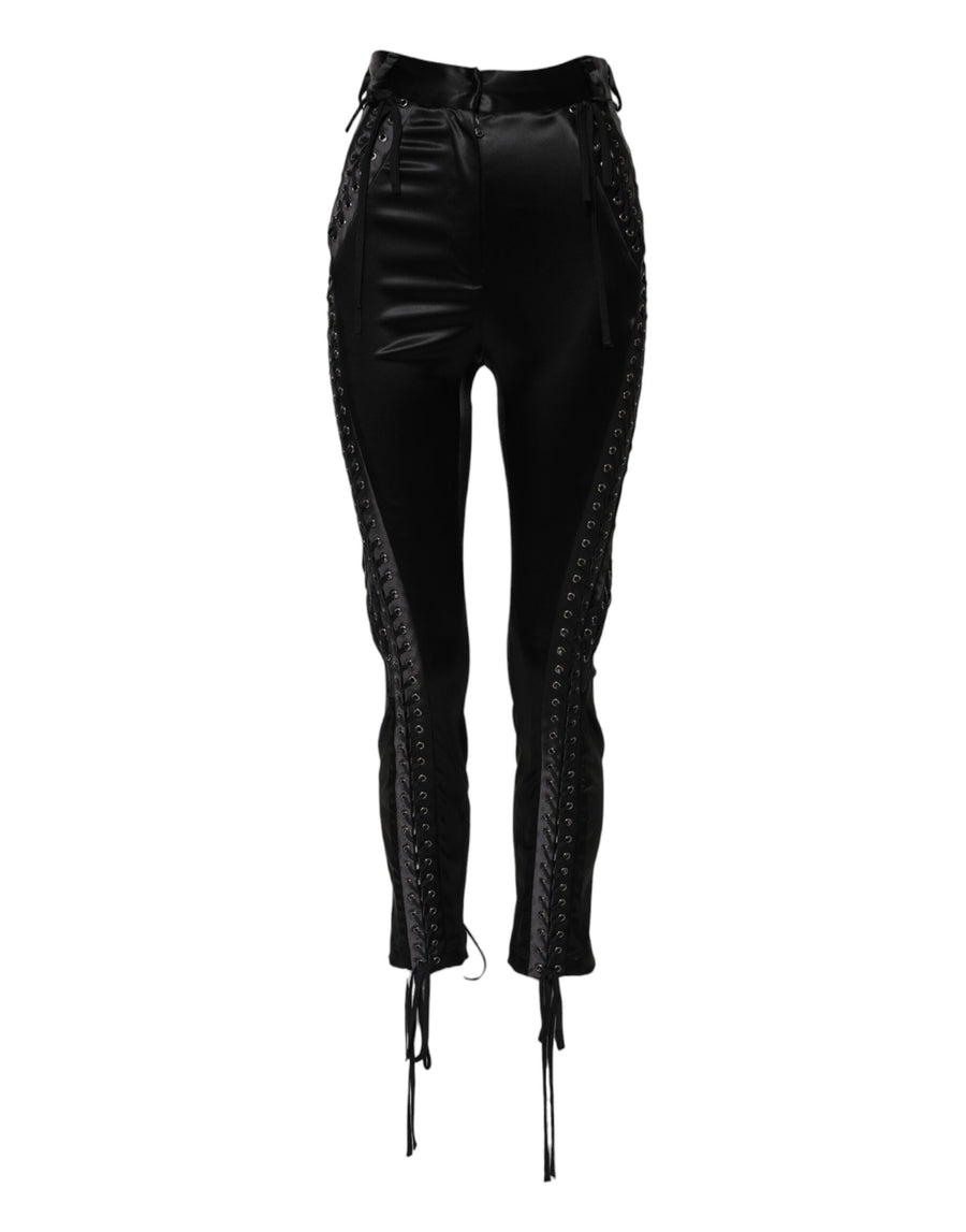 Dolce & Gabbana 52% Acetate 23% Nylon 20% Silk 5% Elastane trousers in black