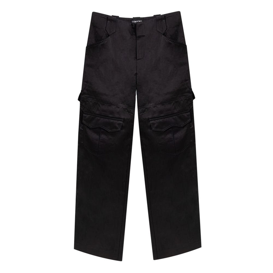 Tom Ford 54% Viscose cargo pants in black