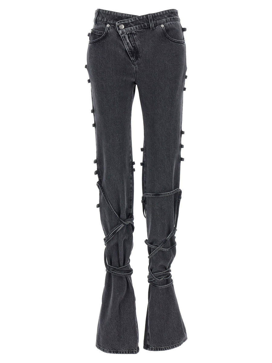 Alexander McQueen Asymmetric Closure Jeans — Black