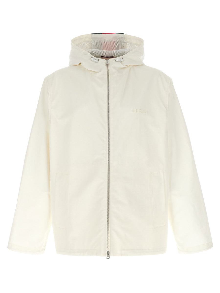 Gucci Water-Repellent Cotton Jacket — Cream