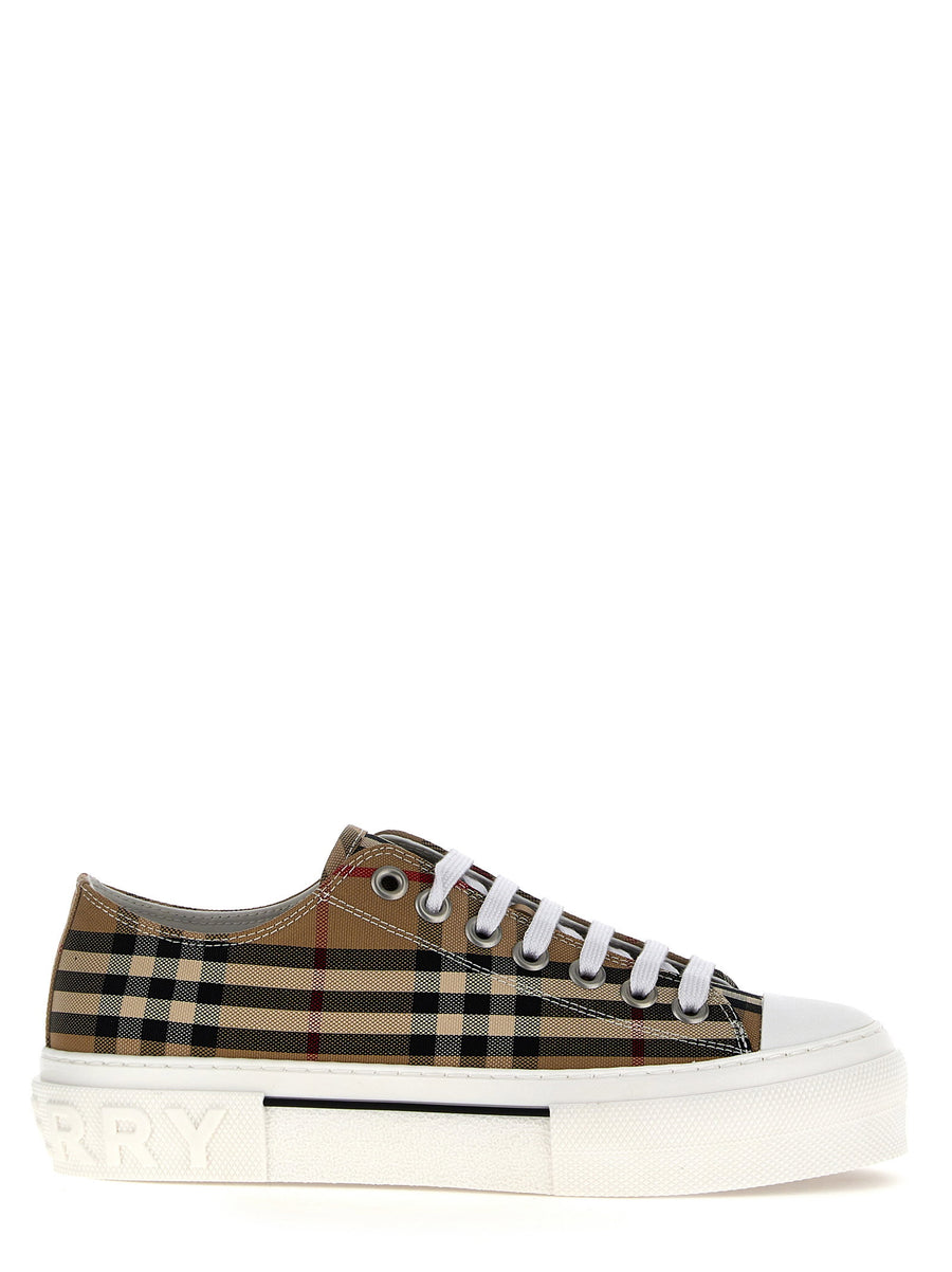 كانفا مطبوعة Check سنيكرز من Burberry — بيج