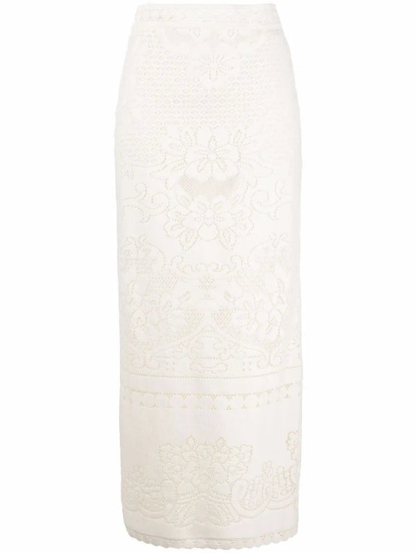 Valentino Silk cotton blend skirt in white