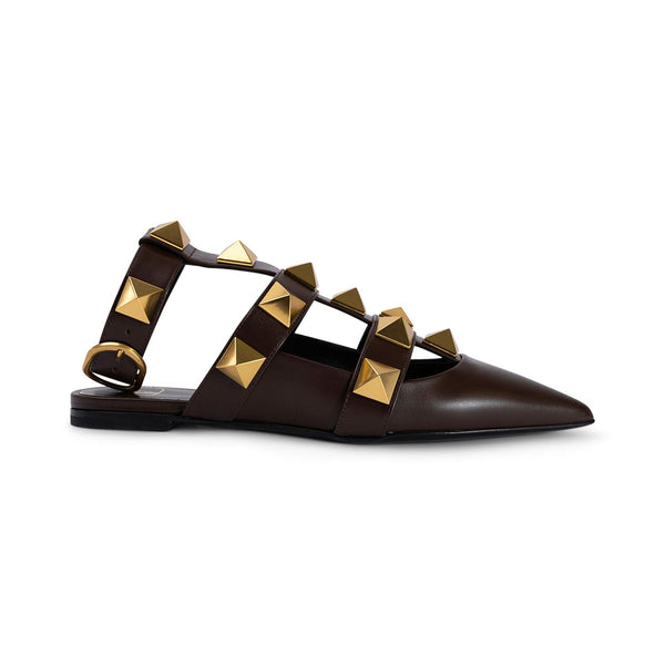 Valentino Garavani Leather flat in brown