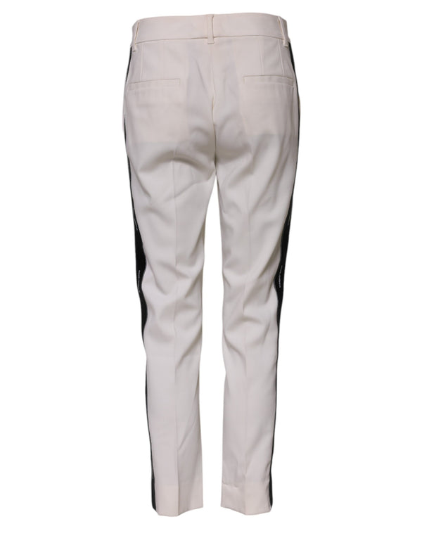 Dolce & Gabbana 99% Virgin Wool 1% Elastane trousers in white