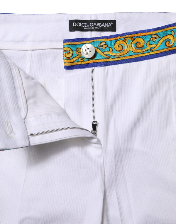 Dolce & Gabbana 91% Cotton trousers in white