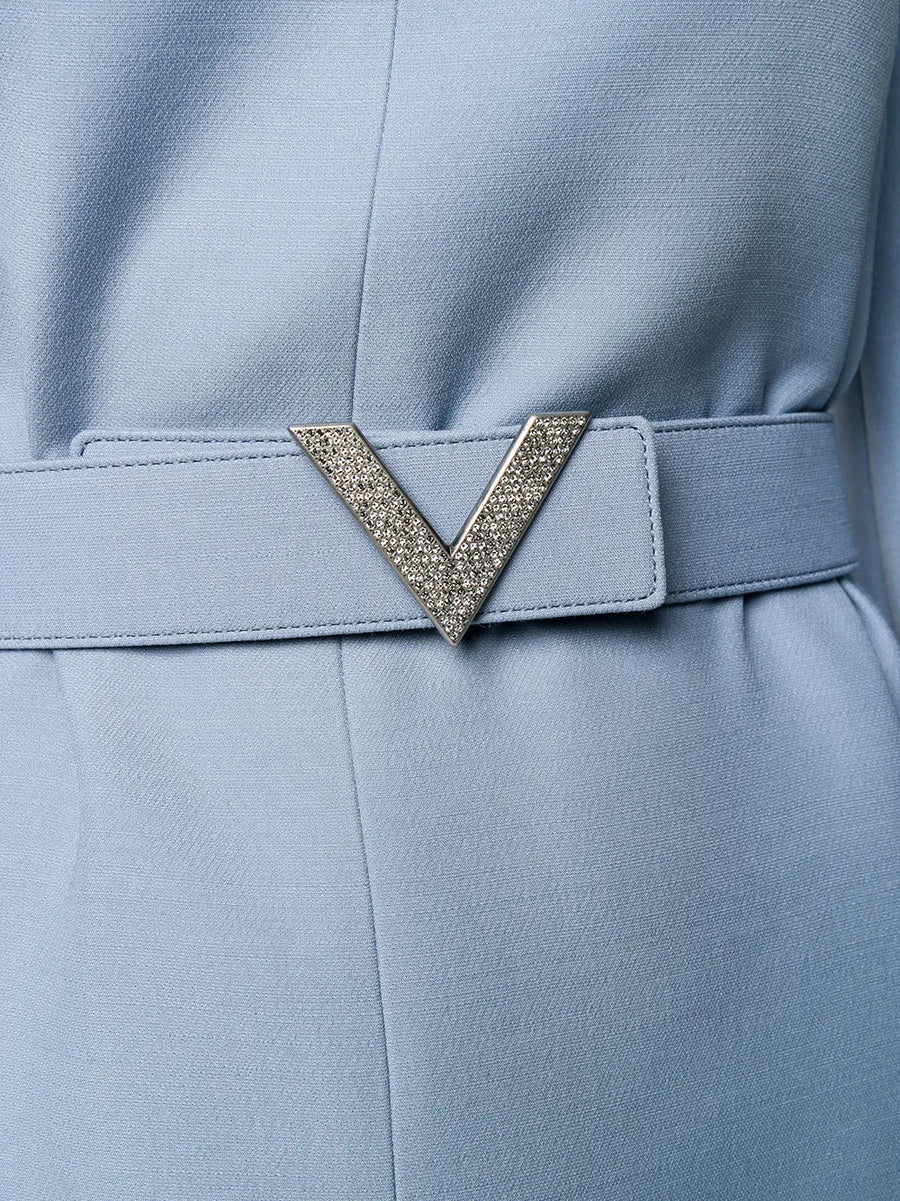 Valentino Garavani V Belted Dress Blue
