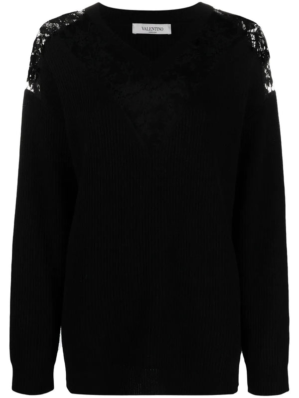 Valentino Virgin wool-cashmere blend sweater in black