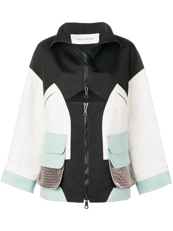 Valentino Cotton and virgin wool-silk blend jacket in black