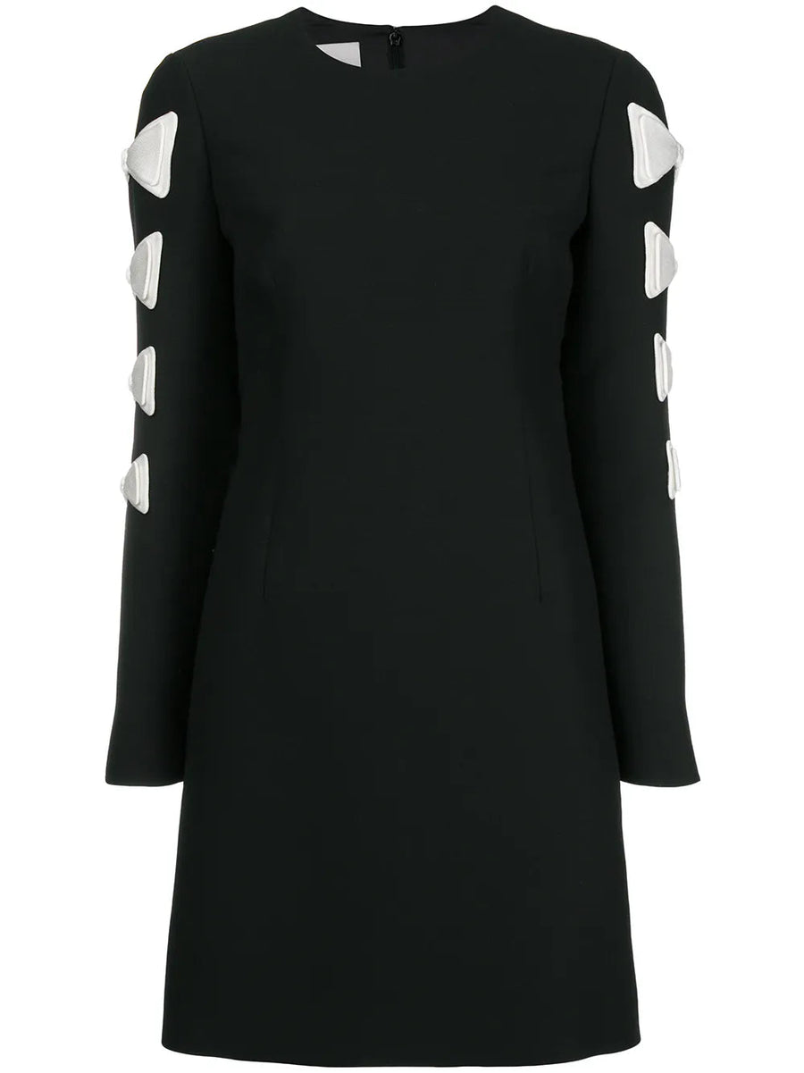 Valentino silk-virgin wool blend mini dress in black