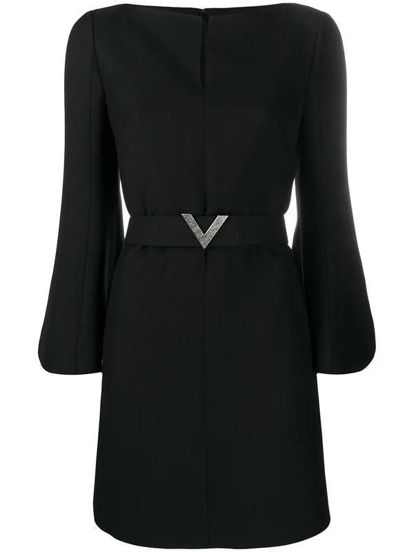 Valentino Stretch virgin wool-silk blend dress in black