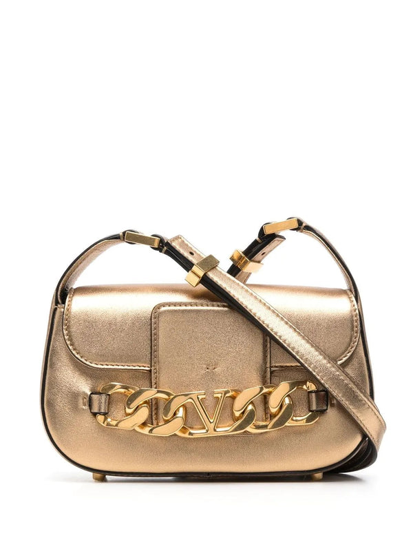 Valentino Leather shoulder bag in gold
