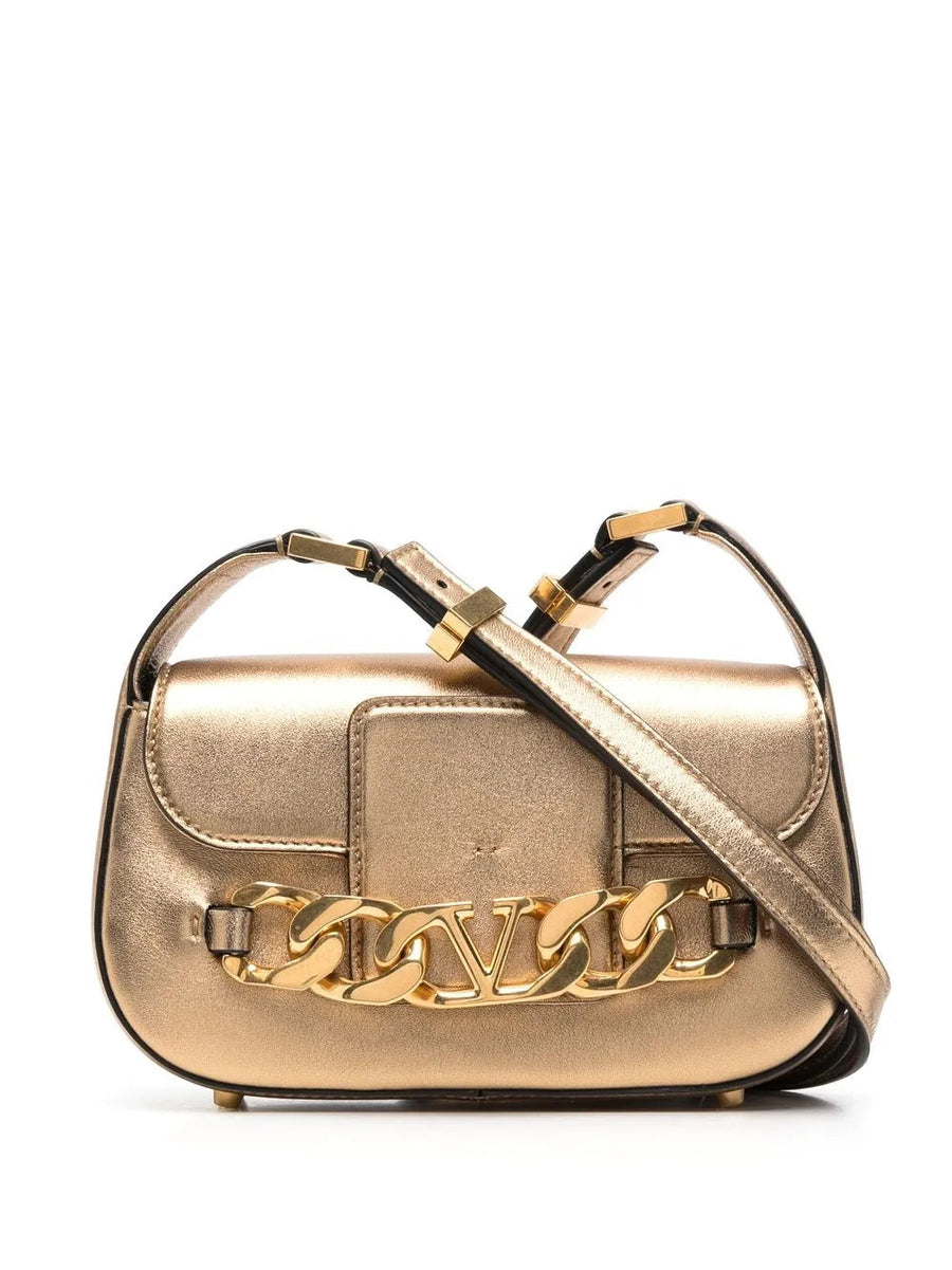 Valentino Leather shoulder bag in gold