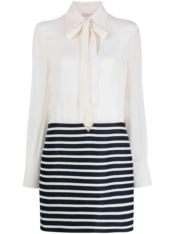 Valentino Virgin wool blend shirt dress in white