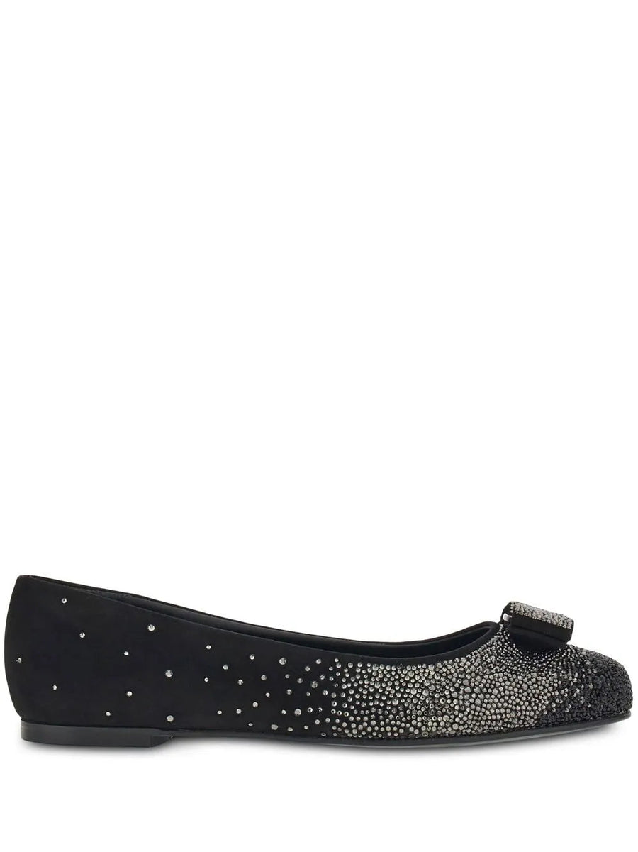Ferragamo Calf leather ballerina flat in black