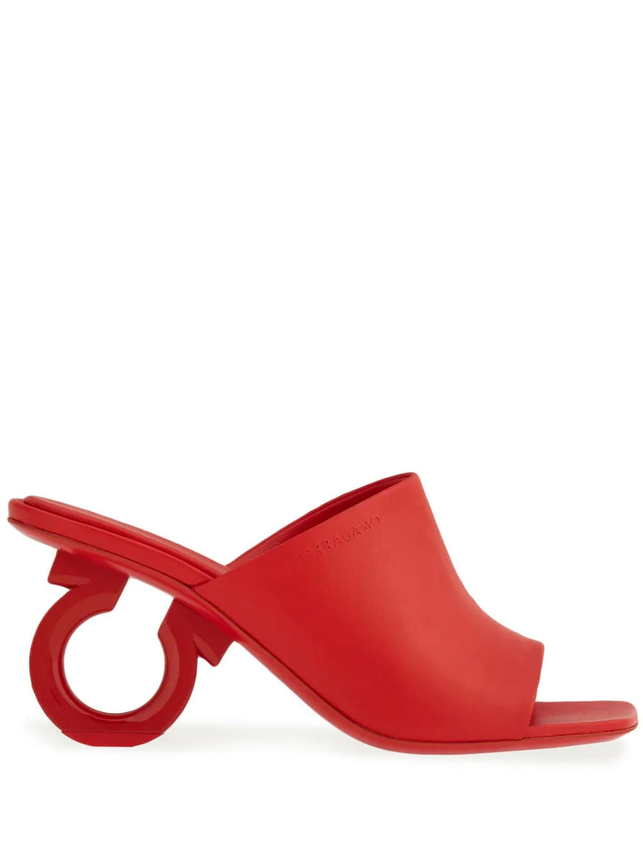 Ferragamo Lambskin mule in red