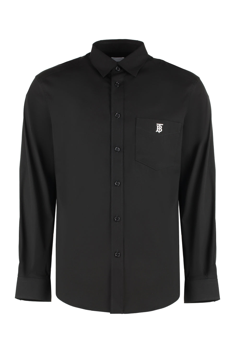 Stretch Cotton Shirt Black Elastane
